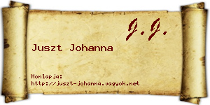 Juszt Johanna névjegykártya